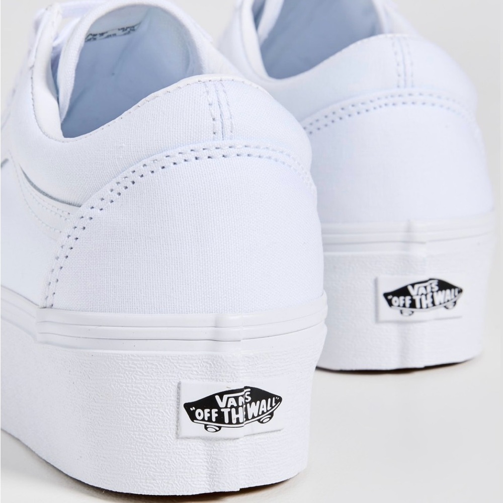 Vans Old Skool Stackform White Platform Sneakers … - image 3